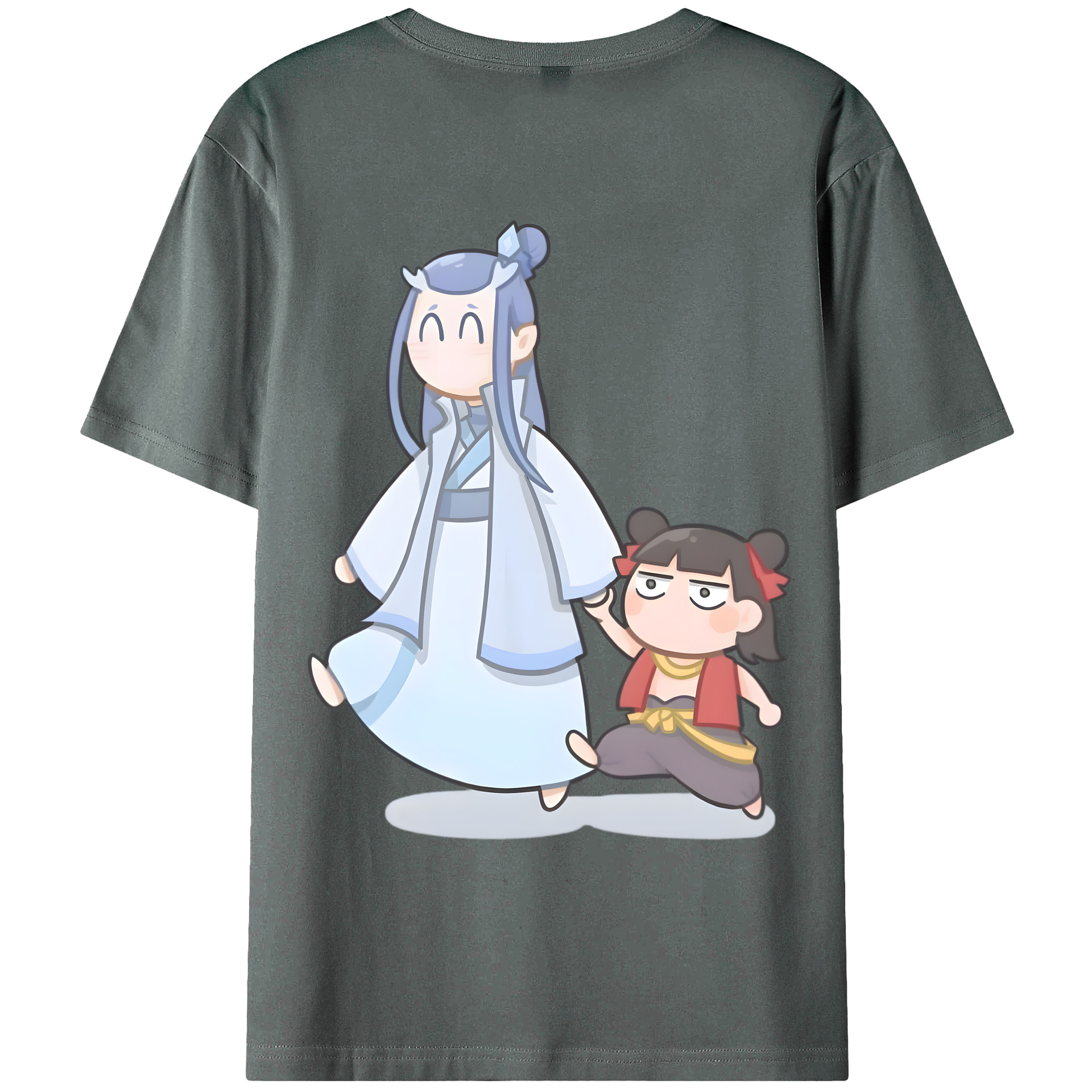 （画像用） Ne Zha 2 ナタ 魔童の大暴れ 綿100％半袖Tシャツ（背面プリント）